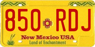 NM license plate 850RDJ