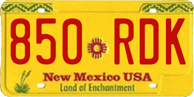 NM license plate 850RDK