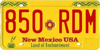 NM license plate 850RDM