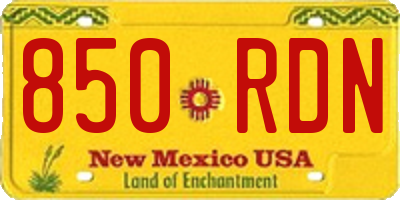 NM license plate 850RDN