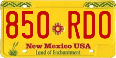 NM license plate 850RDO