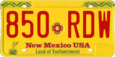 NM license plate 850RDW