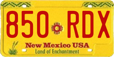 NM license plate 850RDX