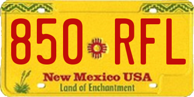 NM license plate 850RFL