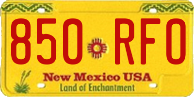 NM license plate 850RFO