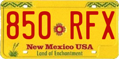 NM license plate 850RFX