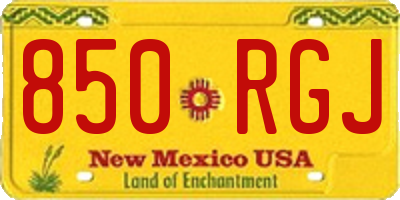 NM license plate 850RGJ