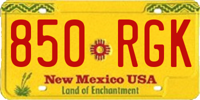 NM license plate 850RGK