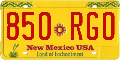 NM license plate 850RGO