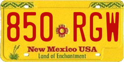 NM license plate 850RGW
