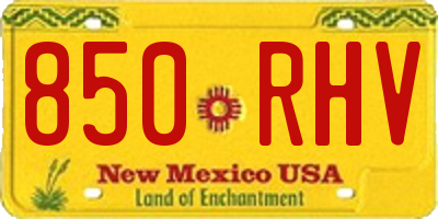 NM license plate 850RHV