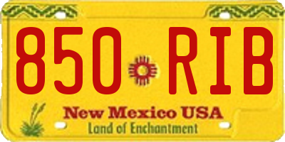 NM license plate 850RIB