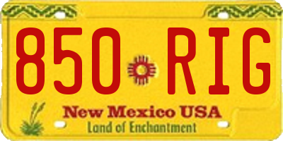 NM license plate 850RIG