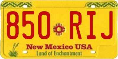 NM license plate 850RIJ