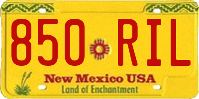 NM license plate 850RIL
