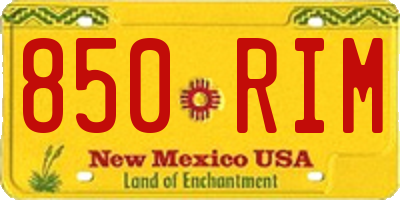 NM license plate 850RIM