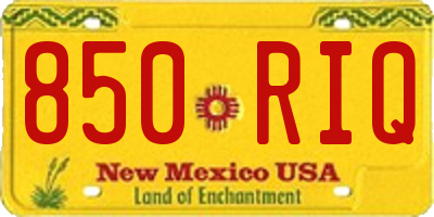 NM license plate 850RIQ