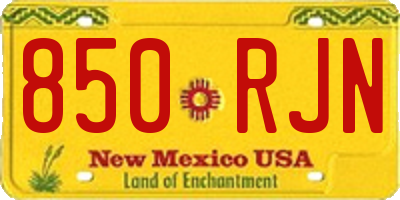 NM license plate 850RJN
