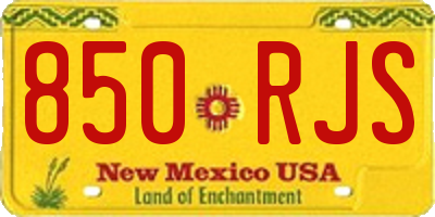 NM license plate 850RJS