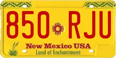 NM license plate 850RJU