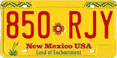 NM license plate 850RJY