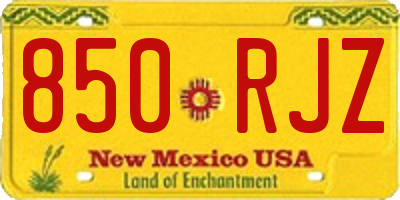 NM license plate 850RJZ