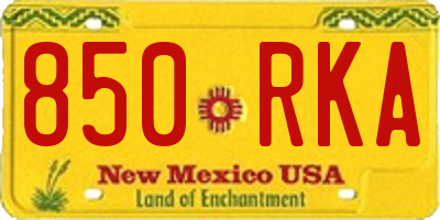 NM license plate 850RKA