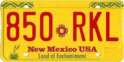 NM license plate 850RKL