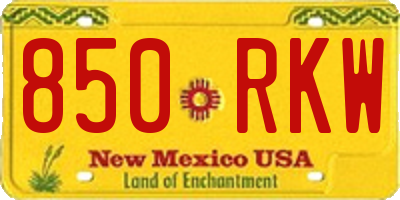 NM license plate 850RKW