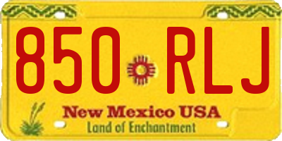 NM license plate 850RLJ