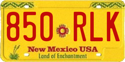 NM license plate 850RLK