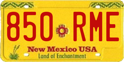 NM license plate 850RME