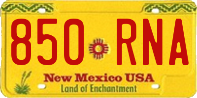 NM license plate 850RNA