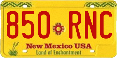 NM license plate 850RNC