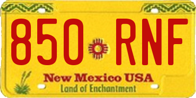 NM license plate 850RNF