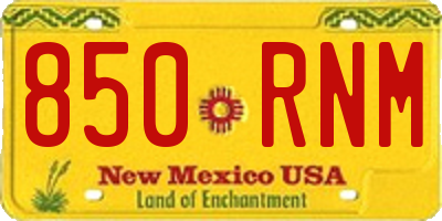 NM license plate 850RNM
