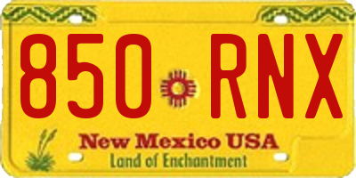 NM license plate 850RNX