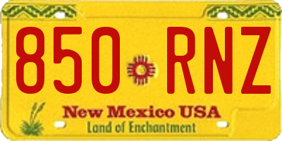 NM license plate 850RNZ
