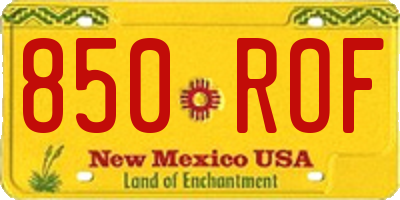 NM license plate 850ROF
