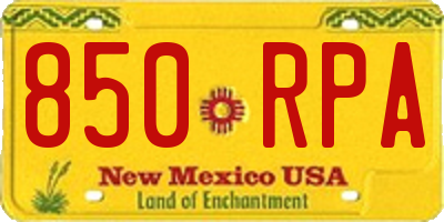 NM license plate 850RPA