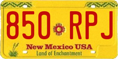 NM license plate 850RPJ