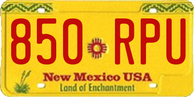 NM license plate 850RPU