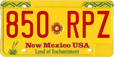 NM license plate 850RPZ