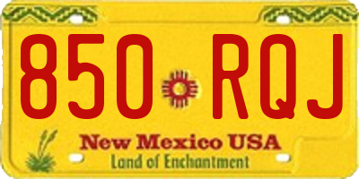 NM license plate 850RQJ