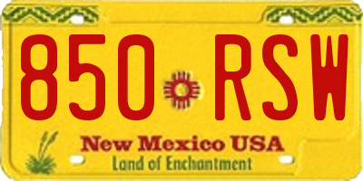 NM license plate 850RSW