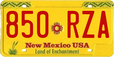 NM license plate 850RZA