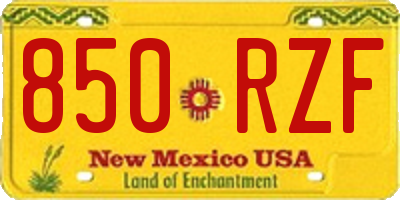 NM license plate 850RZF