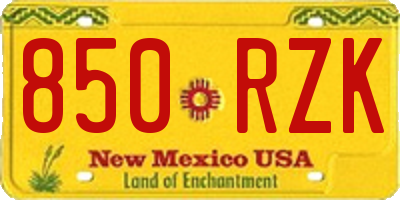 NM license plate 850RZK