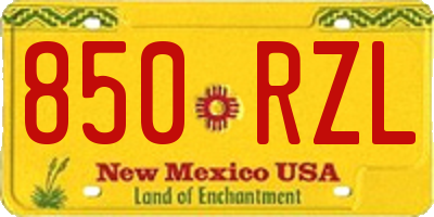 NM license plate 850RZL