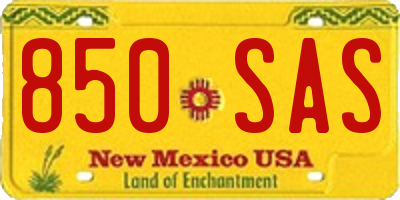 NM license plate 850SAS